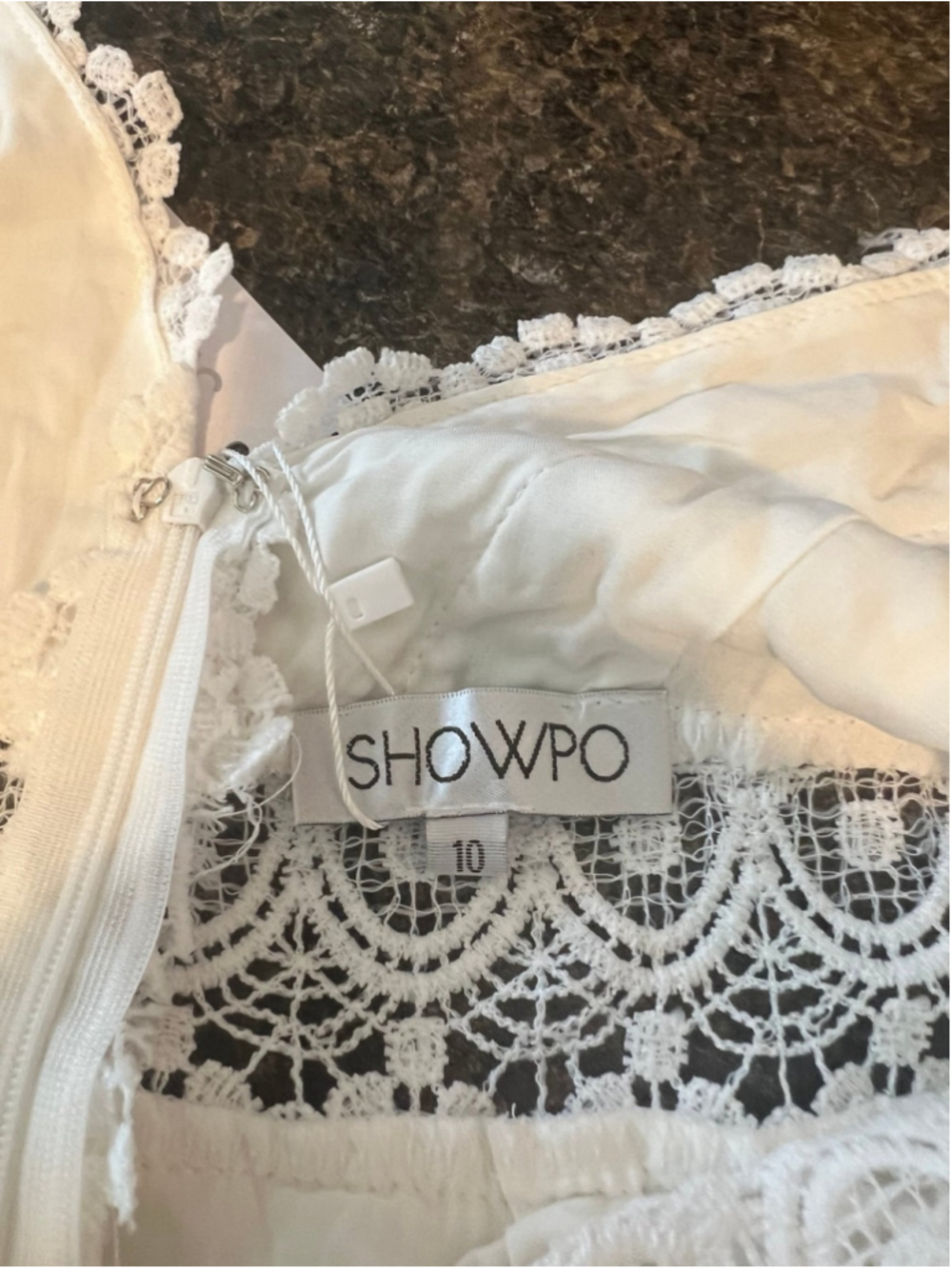 NWT Showpo Thrills and Spills Maxi Dress Size 6 Boho Lace V Neck Gauze White - Picture 9 of 9